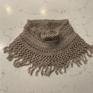American Eagle Crochet Knit Infinity Scarf - Beige Gray